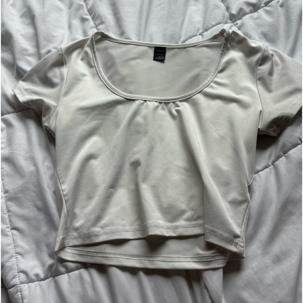 White Cropped Shirt
